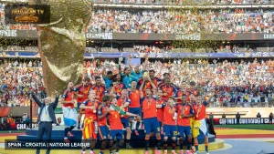 Các cầu thủ Spain sau trận chung kết World Cup 2026